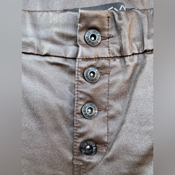 Bevy Flog exposed button fly vegan leather pants size 30 /10 - Picture 6 of 16
